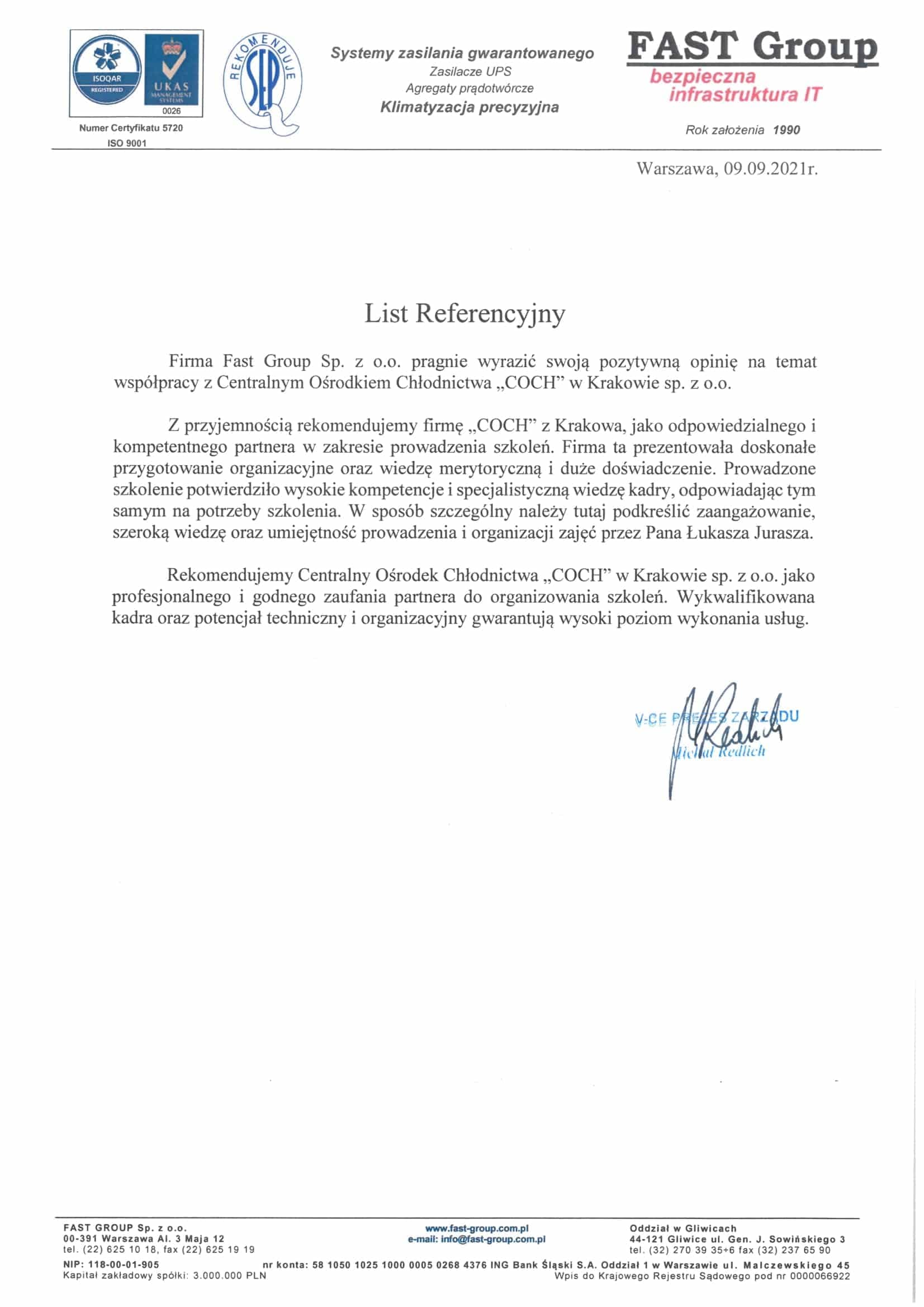 Referencje – Fast Group