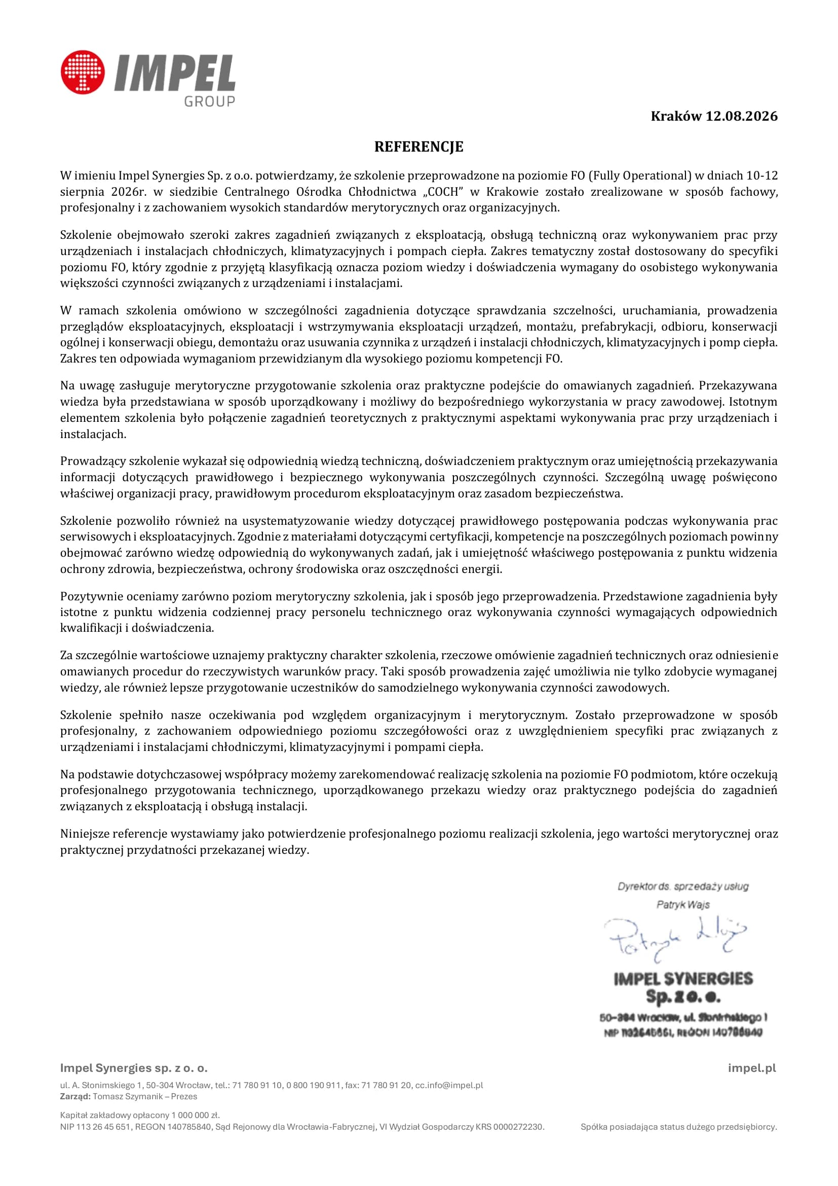 Referencje – Impel Synergies