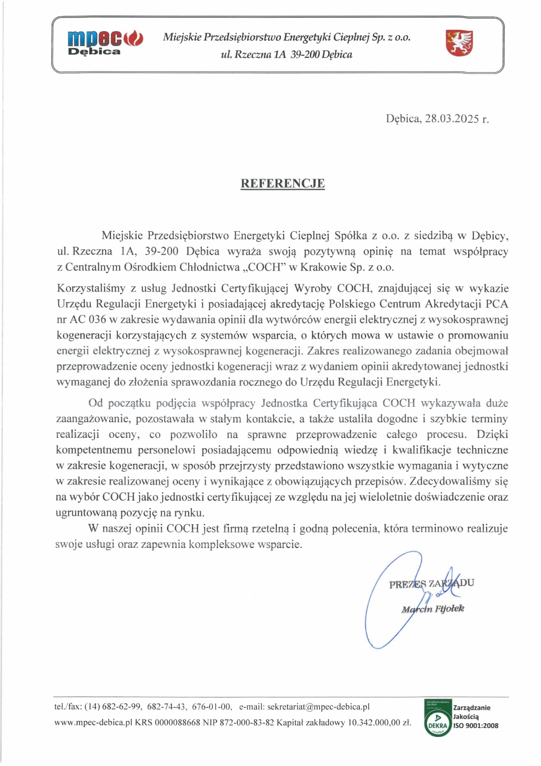 Referencje – MPEC Dębica