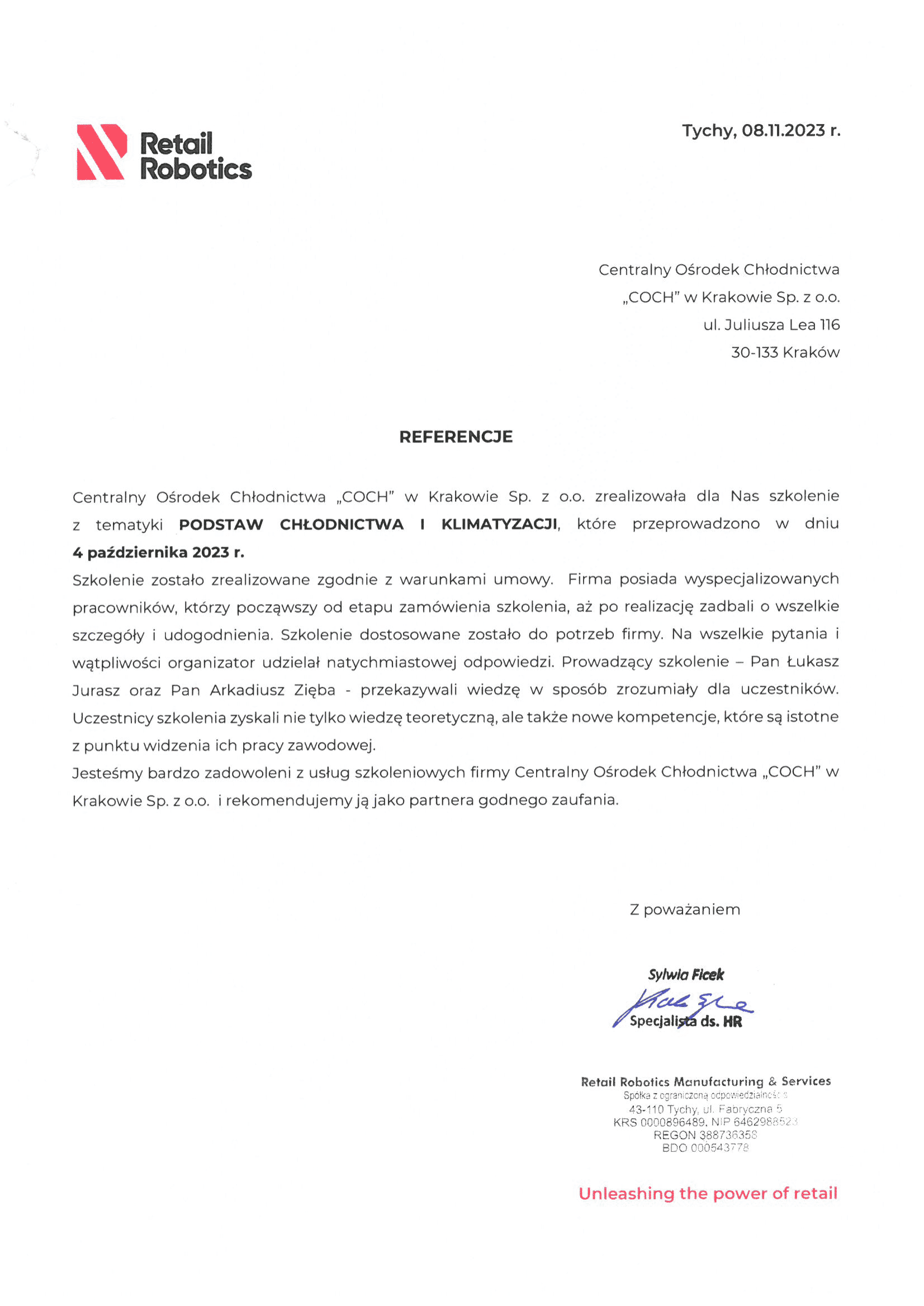 Referencje – Retail Robotics