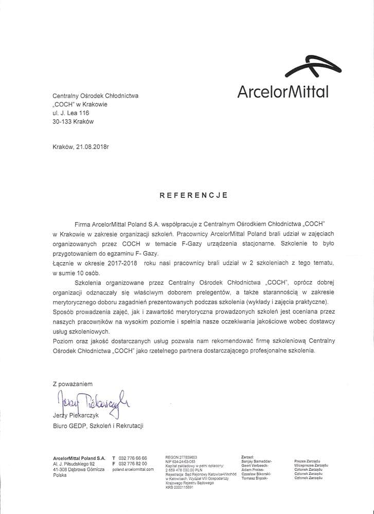 Referencje – ArcelorMittal