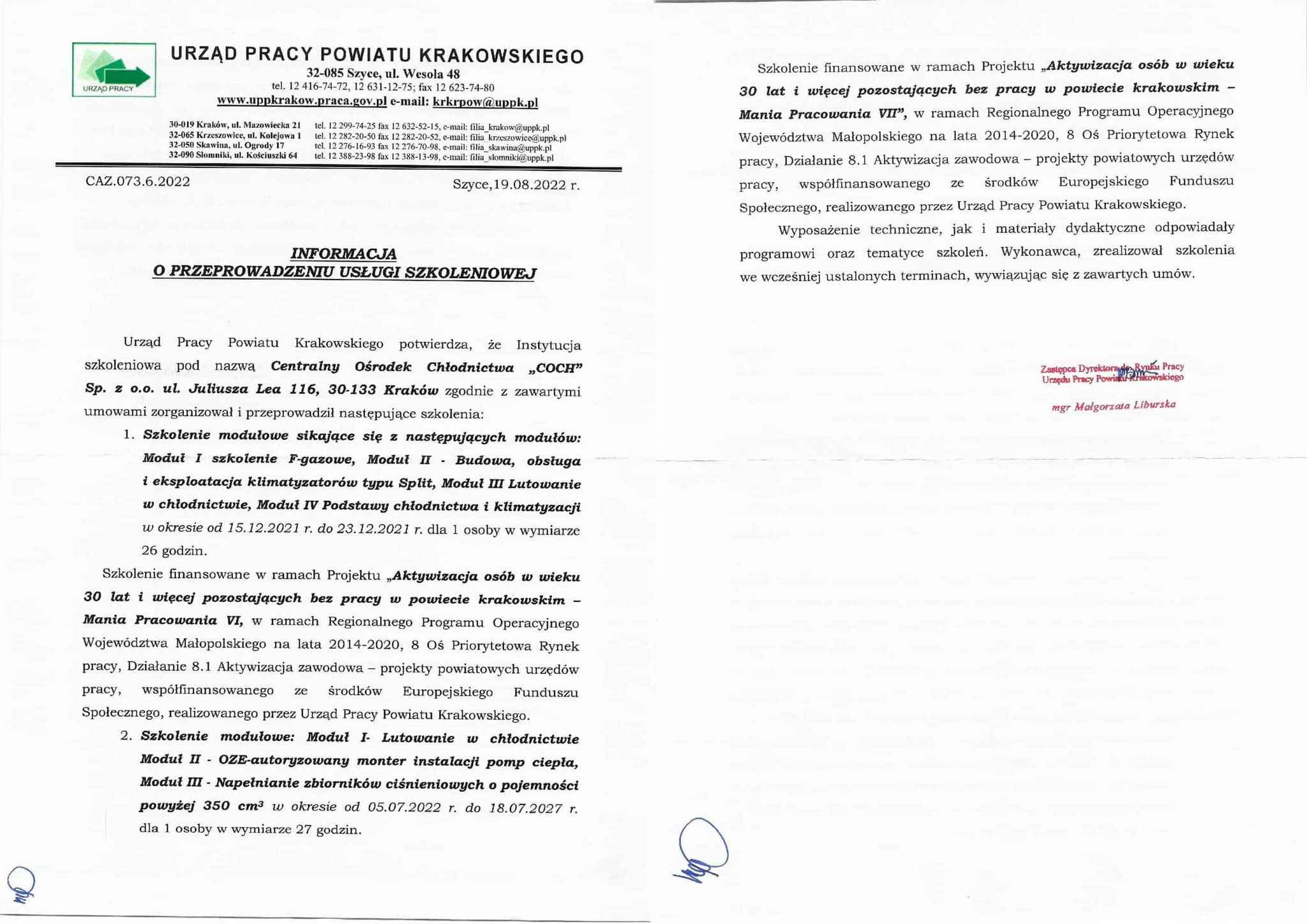 Referencje – Urząd Pracy Powiatu Krakowskiego