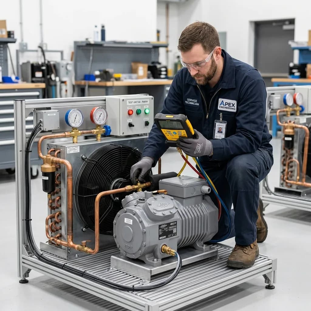 Badanie sprężarek i agregatów skraplających w COCH Kraków